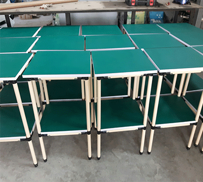 BÀN THAO TÁC ỐNG THÉP BỌC NHỰA 2 TẦNG